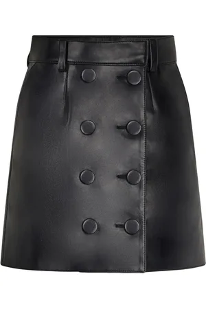 Paco rabanne Double-buttoned leather miniskirt