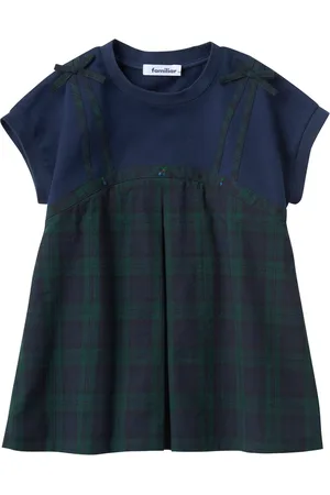 Familiar Tartan-check cotton T-shirt