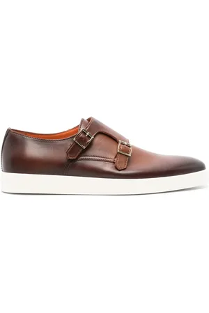 santoni Leather monk shoes