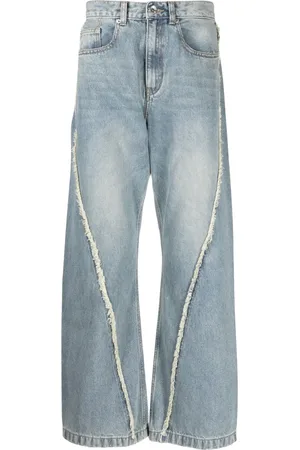 FIVE CM Frayed-detail straight-leg jeans