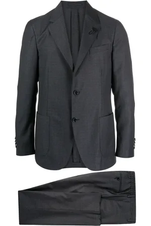 LARDINI Checked peak-lapels single-breasted suit