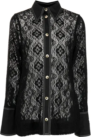 Ganni Lace long-sleeve shirt