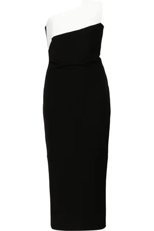 Roland Mouret Drape-detailed crepe midi dress