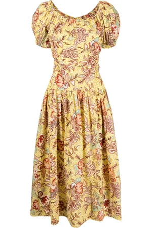 ULLA JOHNSON Golda floral-print midi dress