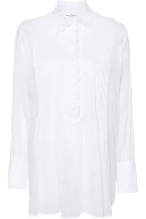 ERMANNO SCERVINO Floral-embroidered pleated blouse