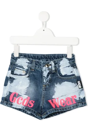 GCDS Painted denim shorts