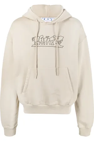 OFF-WHITE Logo-embroidered cotton hoodie