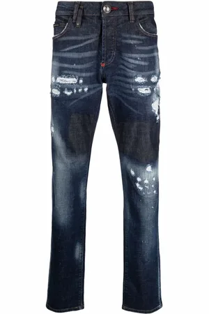 Philipp Plein Super Straight bandana-print jeans