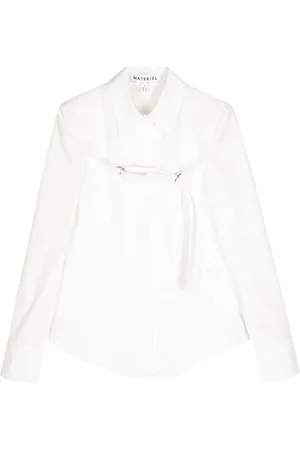 MATÉRIEL by Aleksandre Akhalkatsishvili Front-belt long-sleeve cotton shirt