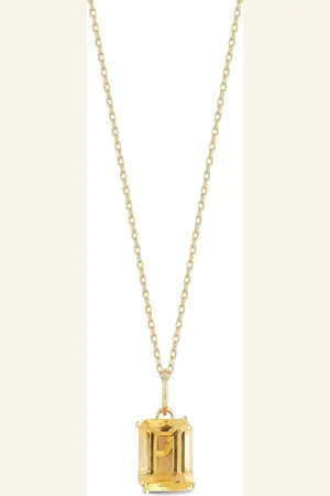 Mateo 14kt yellow- citrine pendant necklace
