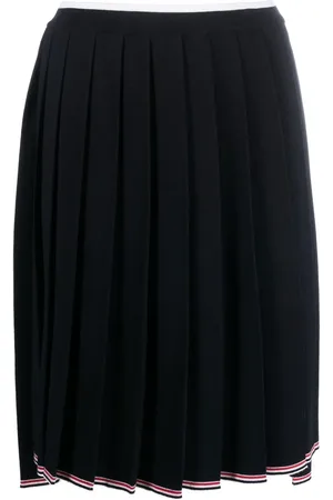 Thom Browne Knitted step-hem pleated skirt