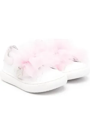 MONNALISA Tulle-insert touch-strap sneakers