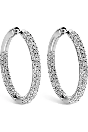 Leo Pizzo 18kt white gold hoop diamond earrings