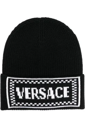 VERSACE Intarsia-knit logo beanie