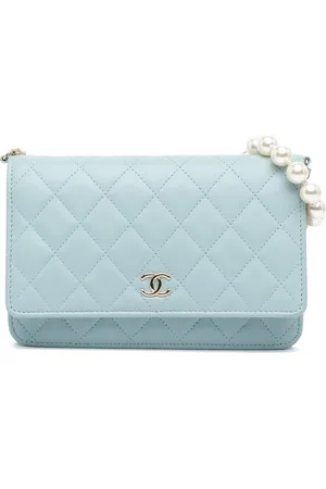 CHANEL 2021-2024 CC Lambskin Pearl Wallet On Chain crossbody bag