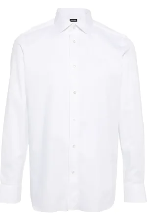 Ermenegildo Zegna Spread-collar poplin shirt