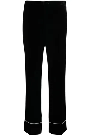 Nº21 Piped-trim straight-leg trousers