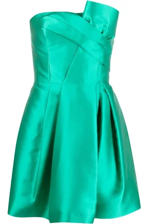 Alberta Ferretti Gathered-detail strapless minidress