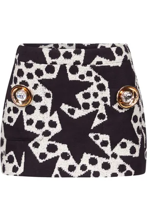 AREA Crystal Medallion jacquard miniskirt