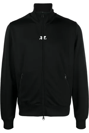 Courrèges Logo-patch zip-up sweatshirt