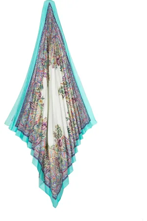 Etro Floral-print pleated silk scarf