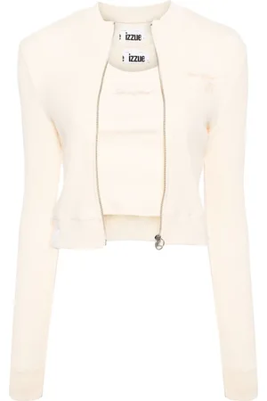 Izzue Slogan-print ribbed cardigan
