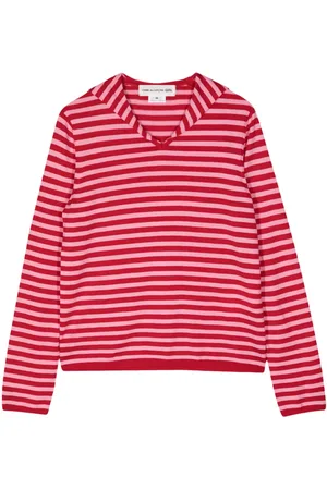 Comme des Garçons Sailor-collar striped knit jumper
