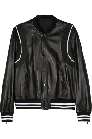 SALVATORE SANTORO Suede-panelling leather jacket