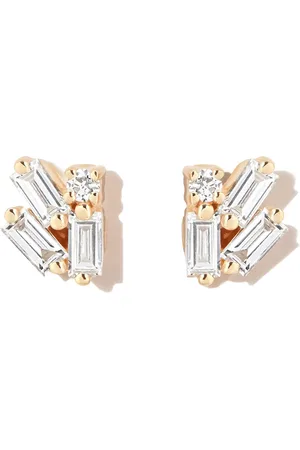 Suzanne Kalan 18kt yellow Bold Cluster diamond stud earrings
