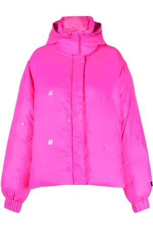 ROTATE Tina logo-patch zip-up jacket
