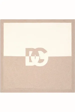 Dolce & Gabbana Intarsia-knit logo square-shape blanket