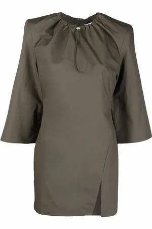 The Attico Gathered-neck dress