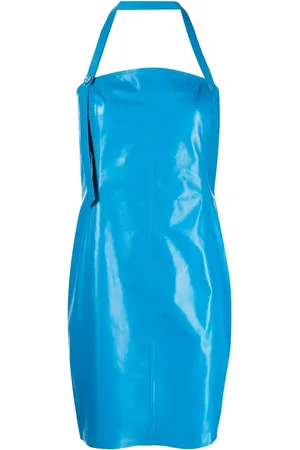 DROME Halterneck mini leather dress