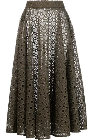 Atu Body Couture Pleat-detail eyelet-detail skirt