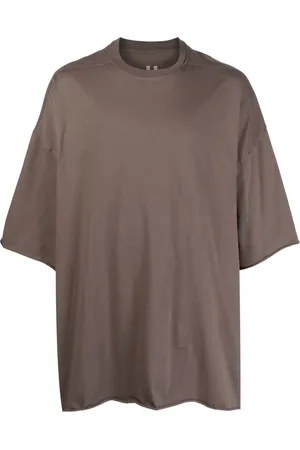 Rick Owens Round-neck unfinished cotton T-shirt