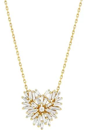 Suzanne Kalan 18kt yellow Mini Heart diamond pendant necklace