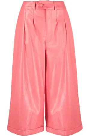 LISKA Hose leather cropped trousers