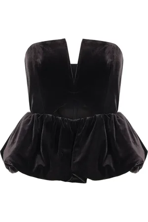 Self-Portrait Velvet puffball top