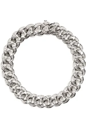 Shay 18kt white gold diamond chain-link bracelet