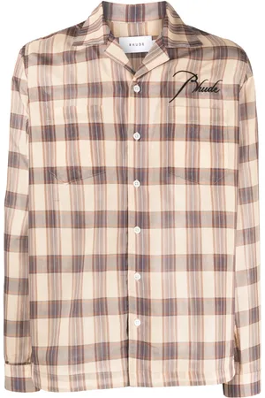 Rhude Logo-embroidered checked shirt