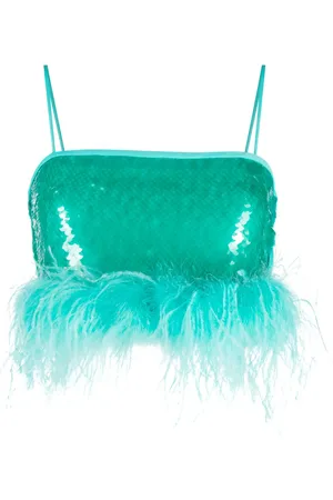 GIUSEPPE DI MORABITO Sheer crystal-embellished top