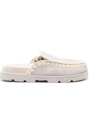 Mou Whipstitch-trim suede mules