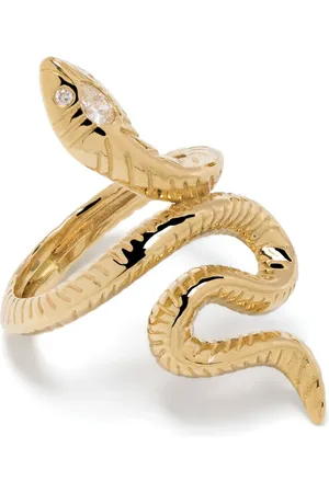 JACQUIE AICHE 18kt yellow Teardrop Head Snake diamond ring