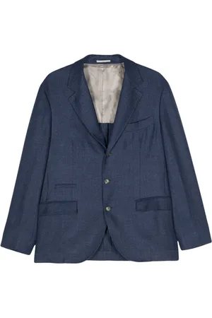 Brunello Cucinelli Single-breasted linen blend blazer