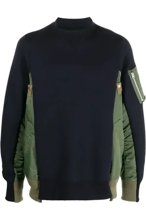 SACAI Patchwork crew neck sweatshirt
