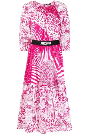Roberto Cavalli Graphic-print flared dress