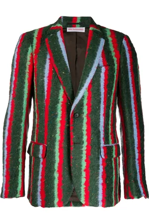 WALTER VAN BEIRENDONCK 2014-2015 Crossed Crocodiles Growl striped blazer