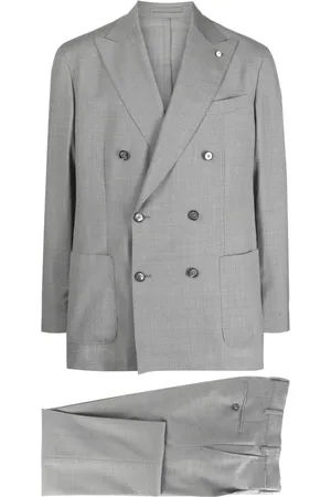 LUIGI BIANCHI MANTOVA Virgin wool double-breasted suit