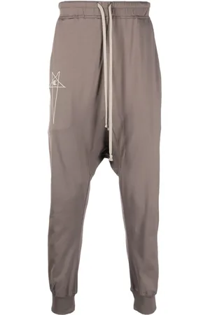 Rick Owens Logo-embroidered cotton track pants