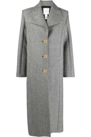 Patou Stripe-pattern virgin wool coat
